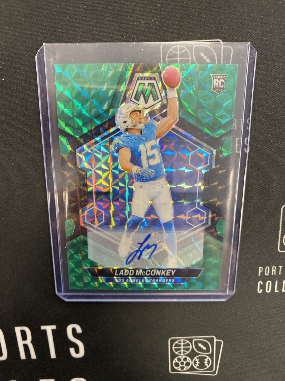 2024 Panini Mosaic Ladd Mcconkey Green Black Choice Rookie Auto /25