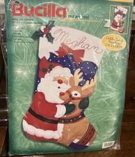 Bucilla JUMBO FELT STOCKING Kit SANTA RUDOLPH 28"