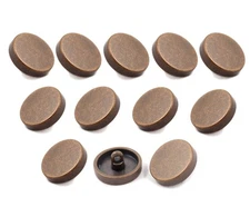 12 Pieces Thick Round Antique Copper Metal Shank Buttons. 18mm (11/16 inch)