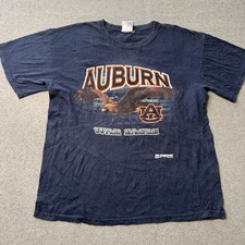 NCAA T Shirt Mens Large Blue Cotton Auburn Tigers University SEC Football