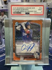 2025 Bowman Chrome Prospects Eduardo Quintero Auto Orange Ref /25 PSA 9