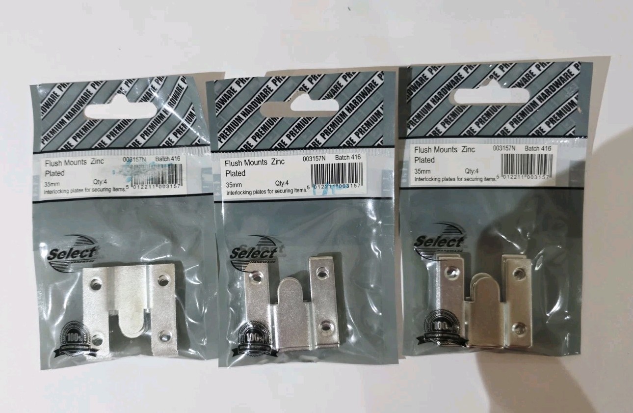 💕 12 X SELECT 💕 Flush Mount Hidden Slide Mirror Frame Headboard Brackets 35mm