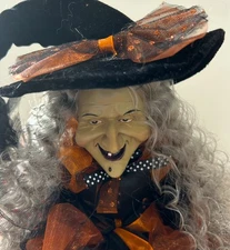 RARE Witch Sitter 28 Amazing Detail VINTAGE Halloween Decor