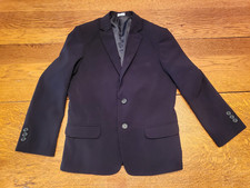 Calvin Klein Boys Black Blazer 2 Button Sport Jacket Size 10 Husky