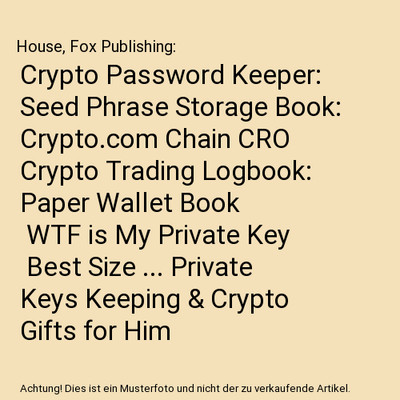 Crypto Password Keeper: Seed Phrase Storage Book: Crypto.com Chain CRO Crypto Tr