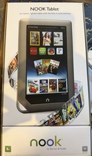 Barnes  Noble Nook Tablet 8GB Wi-Fi 7" BNTV250A Silver Open Box Bundle W/Case