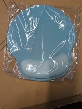 Blue Gel Mouse Pad with Wrist Rest, Non-Slip Plain Design, Ergonomic Gel Support