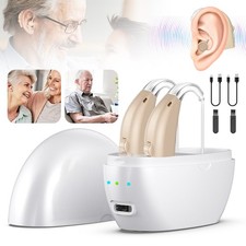 1 Pair Digital Hearing Aids In-Ear Invisible Sound Voice Amplifier Rechargeable