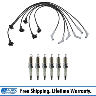 #ad NGK Engine Spark Plugs amp; TRQ Ignition Wire Set Kit for Ford E150 E250 F150 $74.95