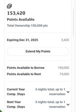 Holiday Inn Club Vacation Timeshare Ownership Deed Transfer 150,000 points