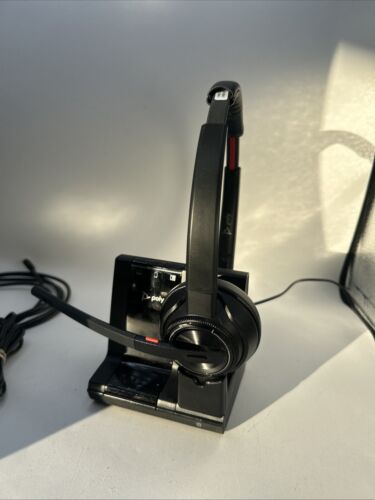 Plantronics Poly Savi W8220T Stereo Wireless Headset W8200B Base Complete Unit - Photo 5/24