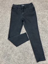 Time and Tru Jeans Women's 14 Black Denim High Rise Ankle Skinny Act 29X28" 