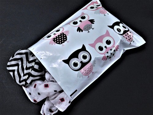 25 10x13 Designer Pink OWL Mailer Poly Shipping Envelope Boutique Hawaiian Bag - Picture 6 of 6