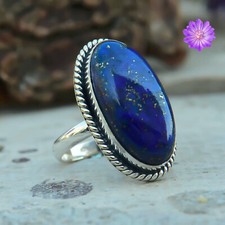 Lapis Lazuli Gemstone 925 Sterling Silver Ring Handmade Jewelry Ring For Gift