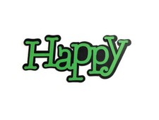 Happy Cardstock Words with Backgrounds Die Cuts Scrapbook Card Making 6 Pieces
