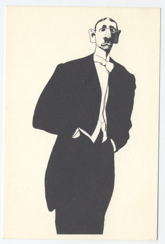 IGOR STRAWINSKY russischer Komponist - 70er Jahre Karikatur Postkarte von David Levine