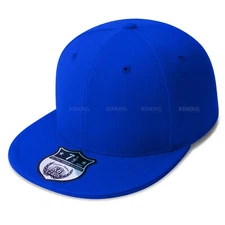 Premium Solid Fitted Baseball Cap Hat Blank Plain Flat Bill 9-Sizes Trucker II