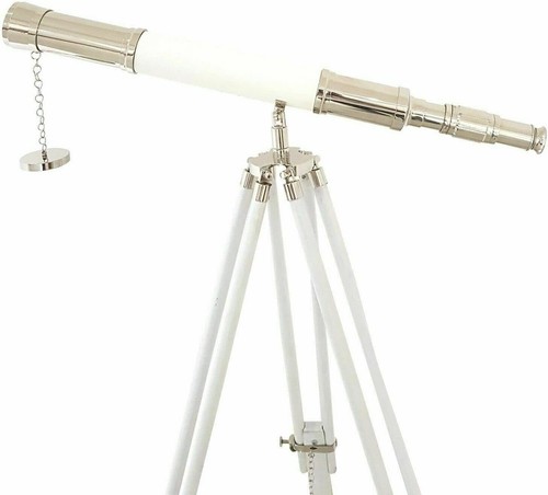 Handmade Antique Brass Single Barrel Telescope 27" with Wooden Tripod Stand - Picture 4 of 4