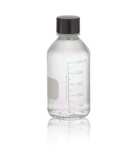 Case of 48 W/ Caps. Wheaton 250ml Borosilicate Media Bottles, Graduated/Non-Grad
