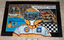 1996 Sam Bass Litho Print NASCAR Racing GM Motors Dale Earnhardt Dearborn Allied