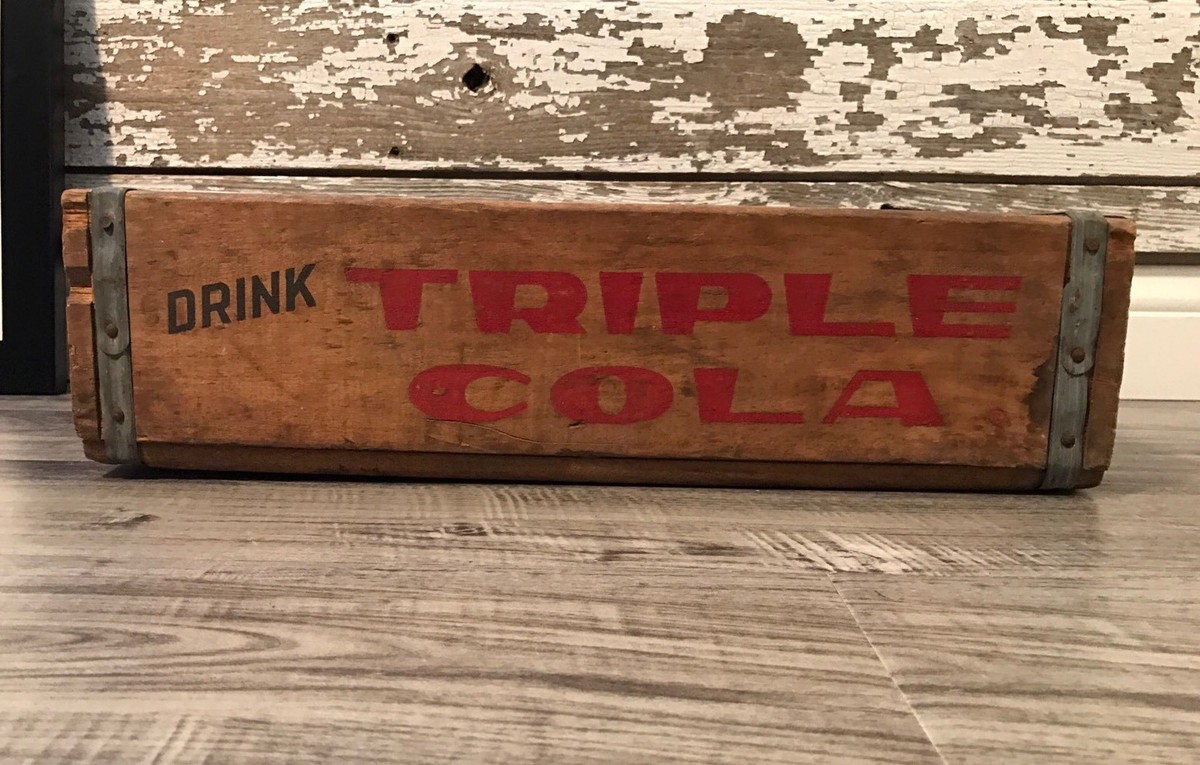 Very Rare Vintage 1950's Drink Triple Cola Wood Soda Pop Very Rare Vintage 1950's Drink Triple Cola Wood Soda Pop