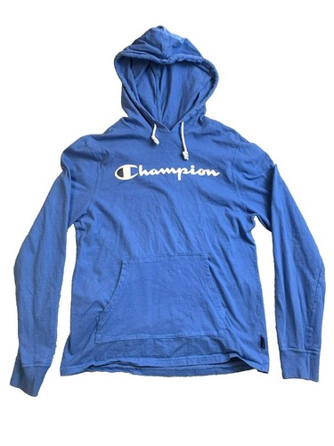 Champion Sweatshirt Womens Medium Blue Athleticwear Pullover Hoodie Sweater Lady - 第 1/6 張圖片