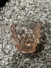 Vintage creamer 'cube' pink depression glass by Jeannette 1930s