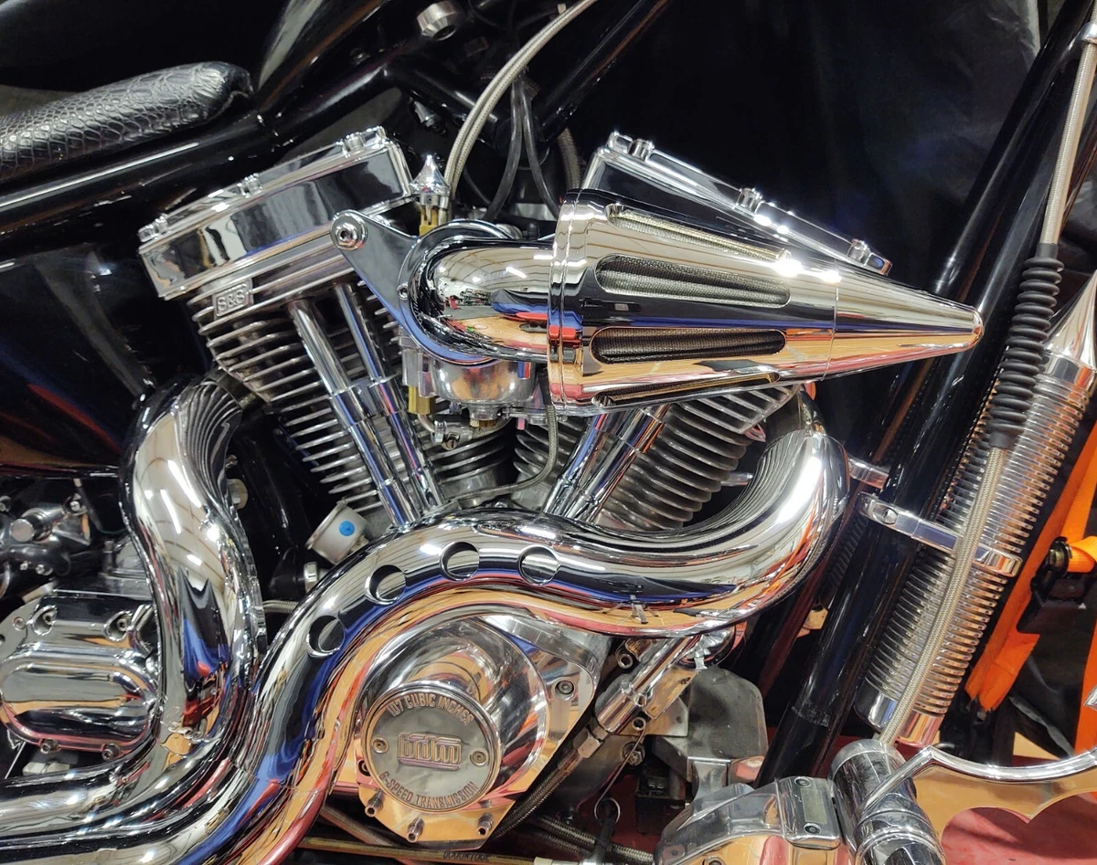 BIG DOG MOTORCYCLES CHROME SPIKE AIR CLEANER w FILTER FITS 2004