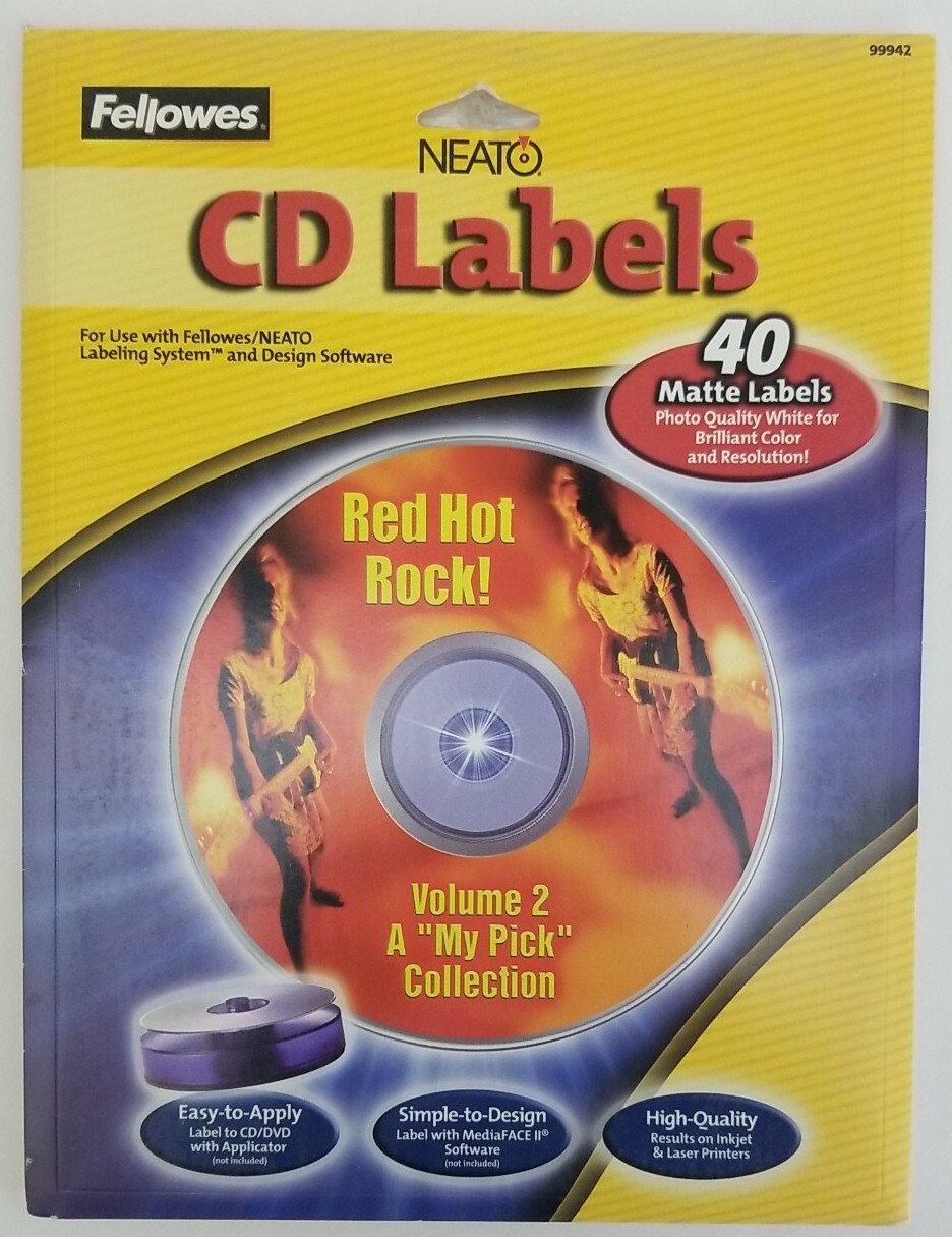 Neato CD Labels 99942 Brand NEW Fellowes 40 Matte Labels | eBay