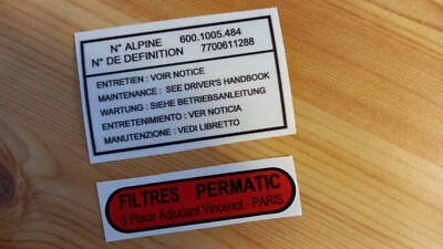 Alpine GTA V6 Air Filter Sticker