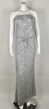 Soft Joie Women’s Maxi Long Dress M Strapless Drawstring Waistband Heathered