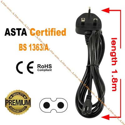 Mains Power Lead Fig Cable For Canon Pixma TS6050 ink Printer