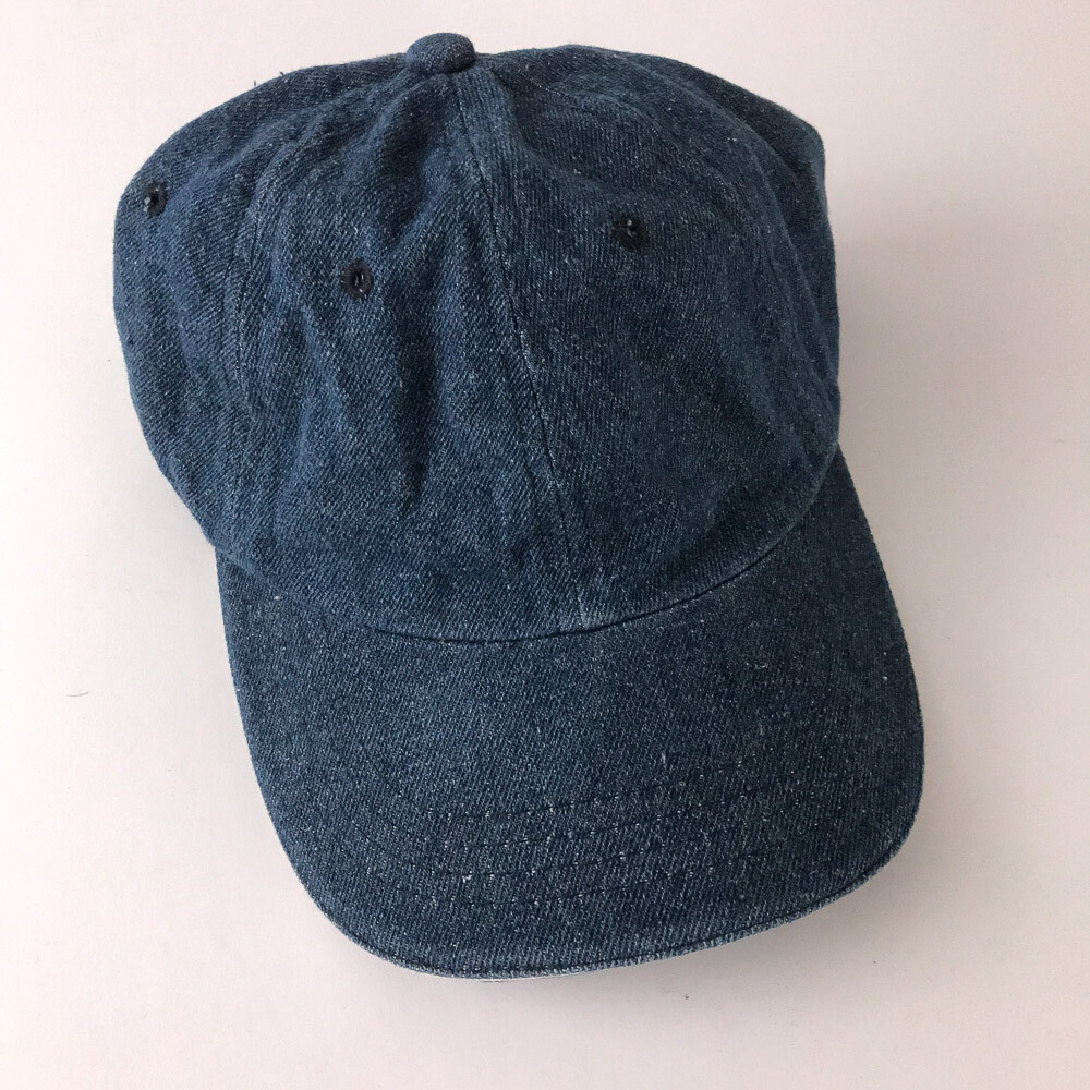 Denim baseball hat dark wash with denim buckle back