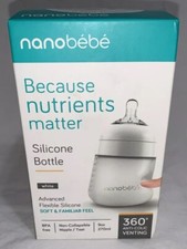 Nanobebe 360 degree Anti-Colic Flexy Silicone Baby Bottles Vented-5oz- White