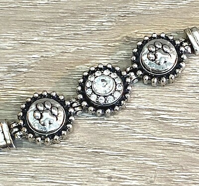 DOG PAW BRACELET with (2) Paw Snaps & (1) Crystal Snap for Ginger Snaps Jewelry 
