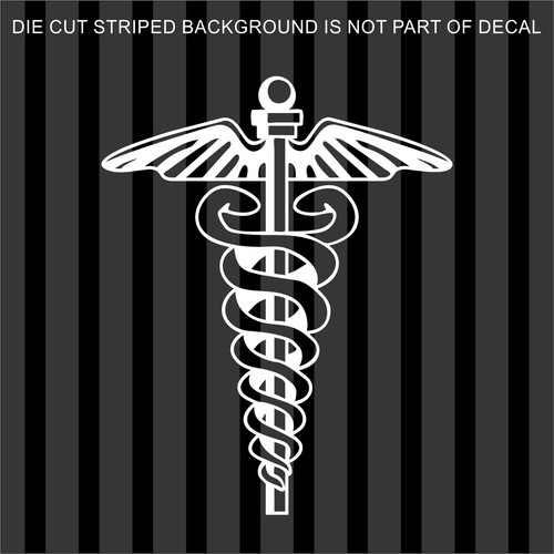 CADUCEUS Medical Decal Sticker Car Truck Window - Choice of Colors & Sizes - Picture 2 of 15