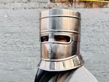Medieval European Closed Helmet LARP Fancy Armor Costume Dress Knight Helmet