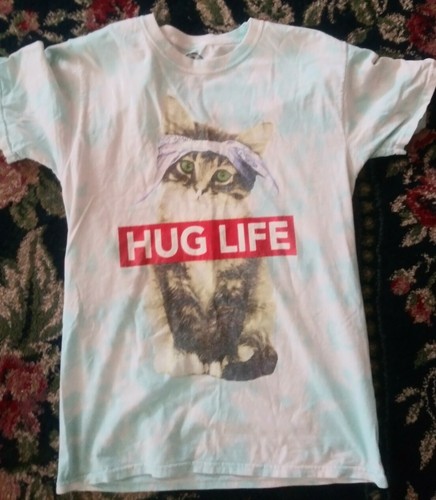 thug kitten cat tie dye tee shirt 