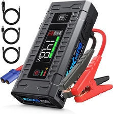 Car Jump Starter 12V Booster Jumper Power Bank Battery Charge 5" LCD Display