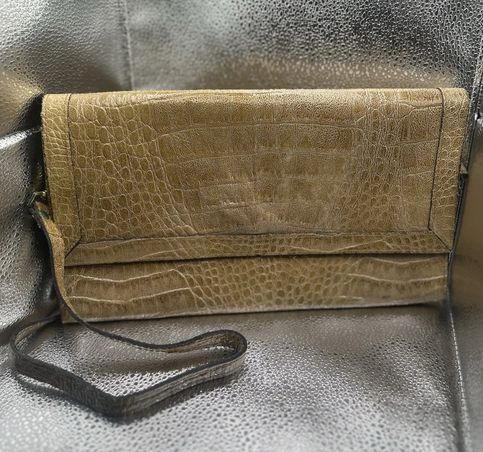 AMELIA BERKO Genuine Leather Alligator Clutch - Image 2 of 4