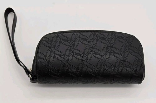 Oakley Logo Black Soft Shell Zip Around Glasses Sunglasses Case Wristlet Zipper