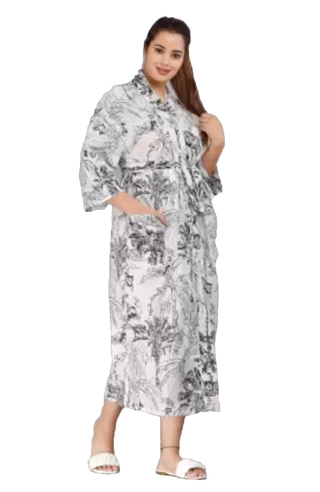 Caftán de Algodón Talla grande Vestidos para Mujeres