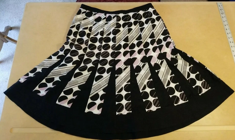 Falda Willi Smith Mujer 10 Línea A Mezcla de Lino Forrada Multicolor Lunares Usada en Excelente Condición Foto 2 de 4