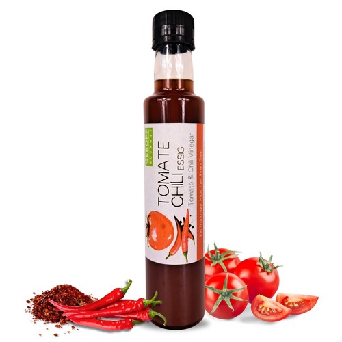 250ml GEROPP-GOURMET Tomate Chili Essig, 4% Säure, Aperitif, Kochen, Salate