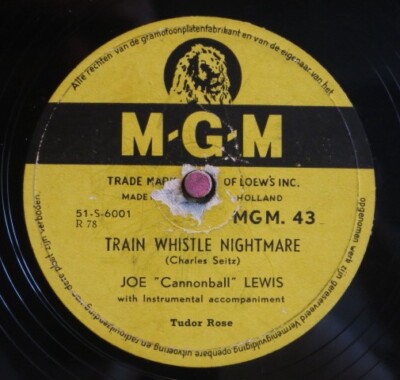 Joe ''Cannonball'' Lewis  78 RPM / Trust Me Again & Train Wistle .... 10-0323-JA)