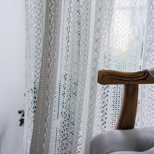 Elegant Semi-Sheer Bohemian Curtains - Cotton Tassel Drapes for Bedrooms, 59x84 - Picture 4 of 8