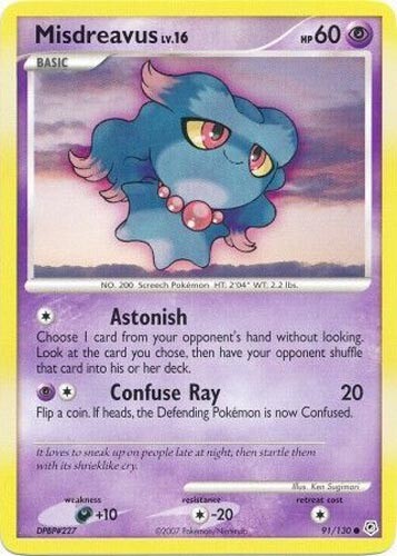 Pokemon Card - Diamond & Pearl 91/130 - MISDREAVUS (uncommon) - NM/Mint