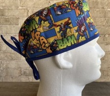 DC Comics Superman Squares Scrub Hat Chemo Cap