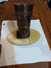 Vintage Metal Egyptian Queen Nefertiti Statue on Marble Base — photo 1