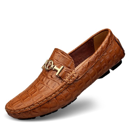 New Men's Causal Slip on Loafers Leather Handmade Driving Oxford Flats shoes - Picture 1 of 18